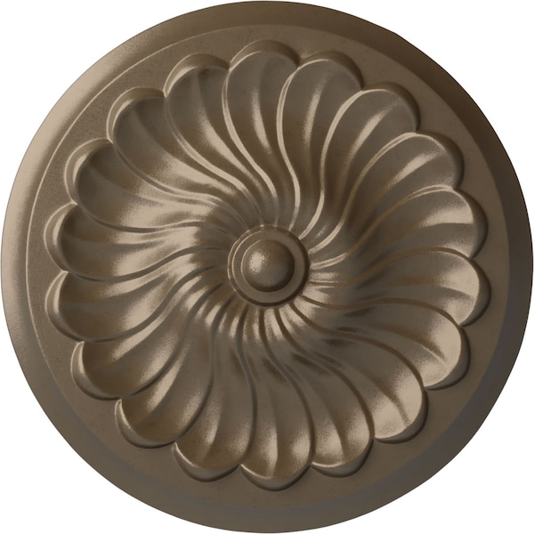 Ekena Millwork Flower Spiral Ceiling Medallion (Fits Canopies up to 2"), 12 1/4"OD x 2 1/4"P, Warm Silver CM12FLWSS - main